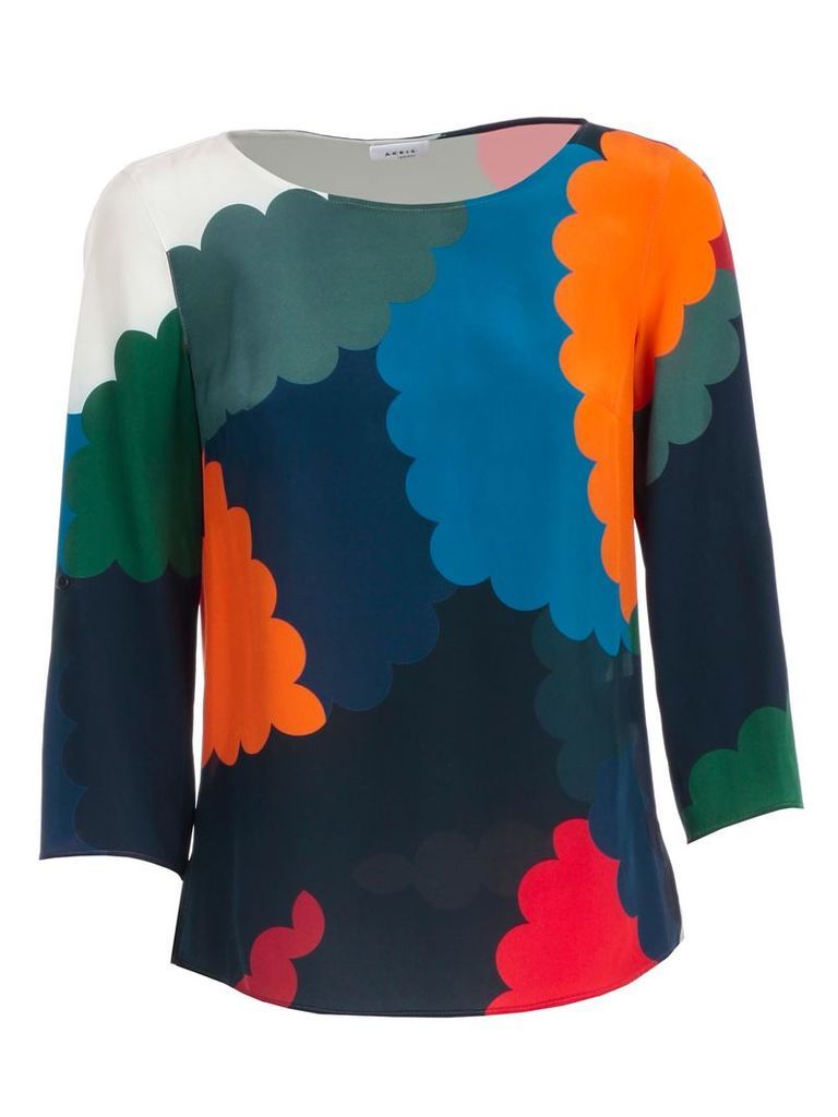 Akris Punto Color Block Fitted Blouse