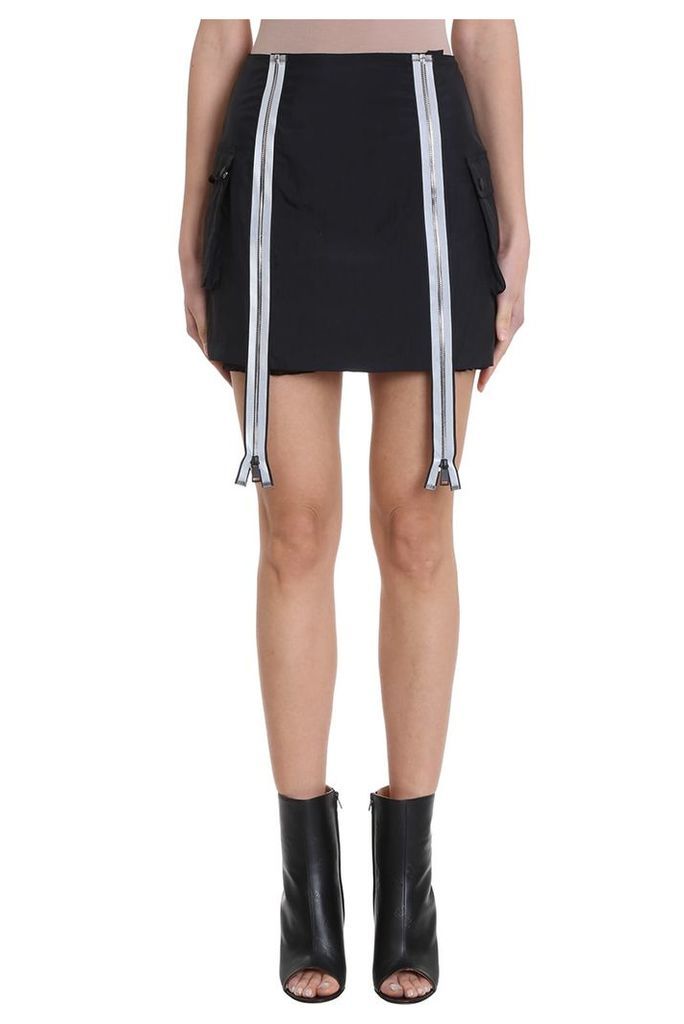 Maison Margiela Zipped Black Nylon Skirt