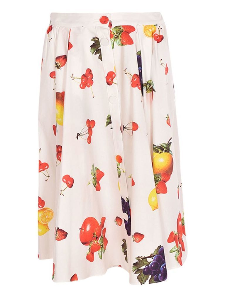 MSGM Fruit Print Midi Skirt