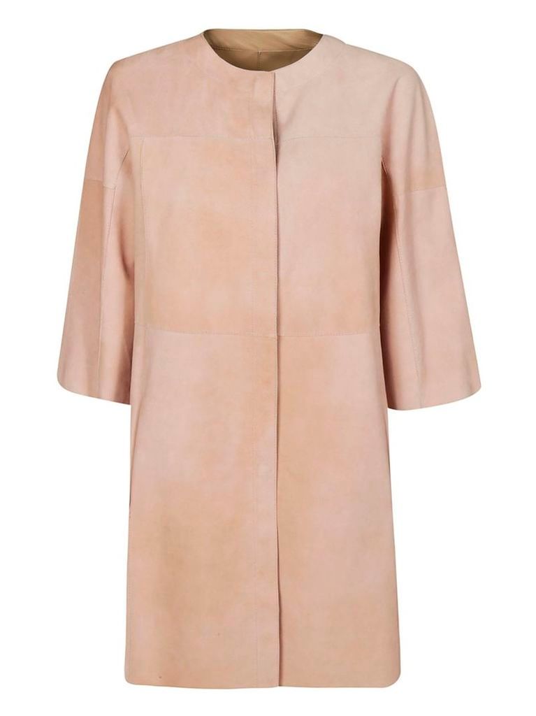 DROMe Collarless Leather Coat