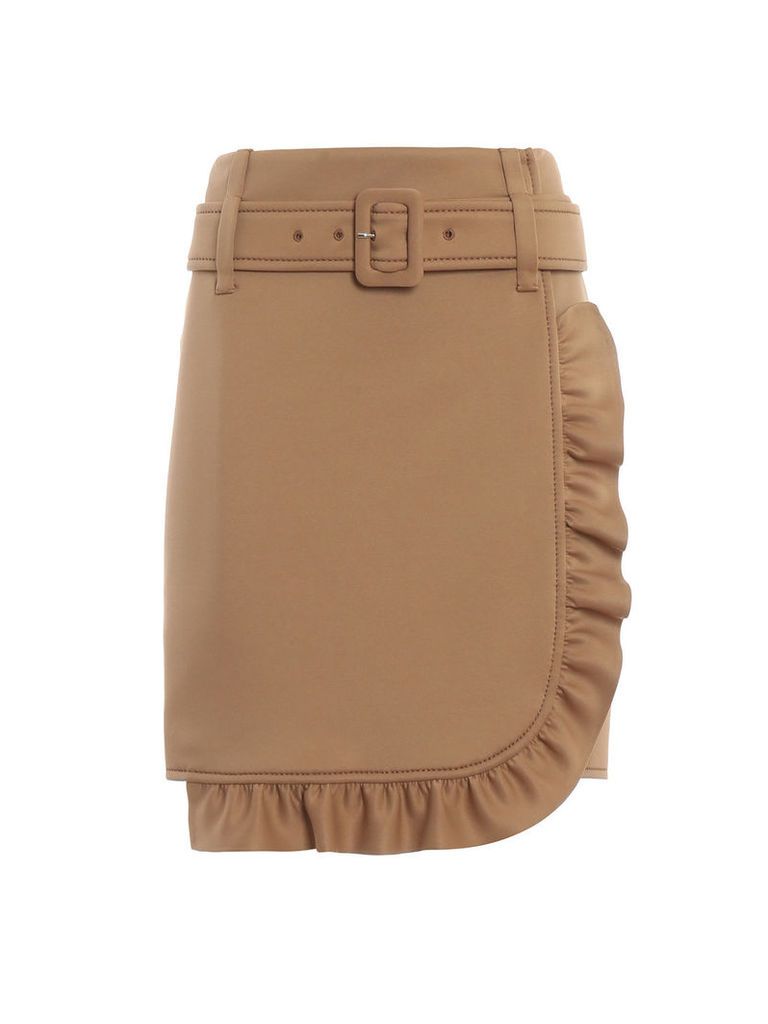 Prada Belted Ruffle Mini Skirt