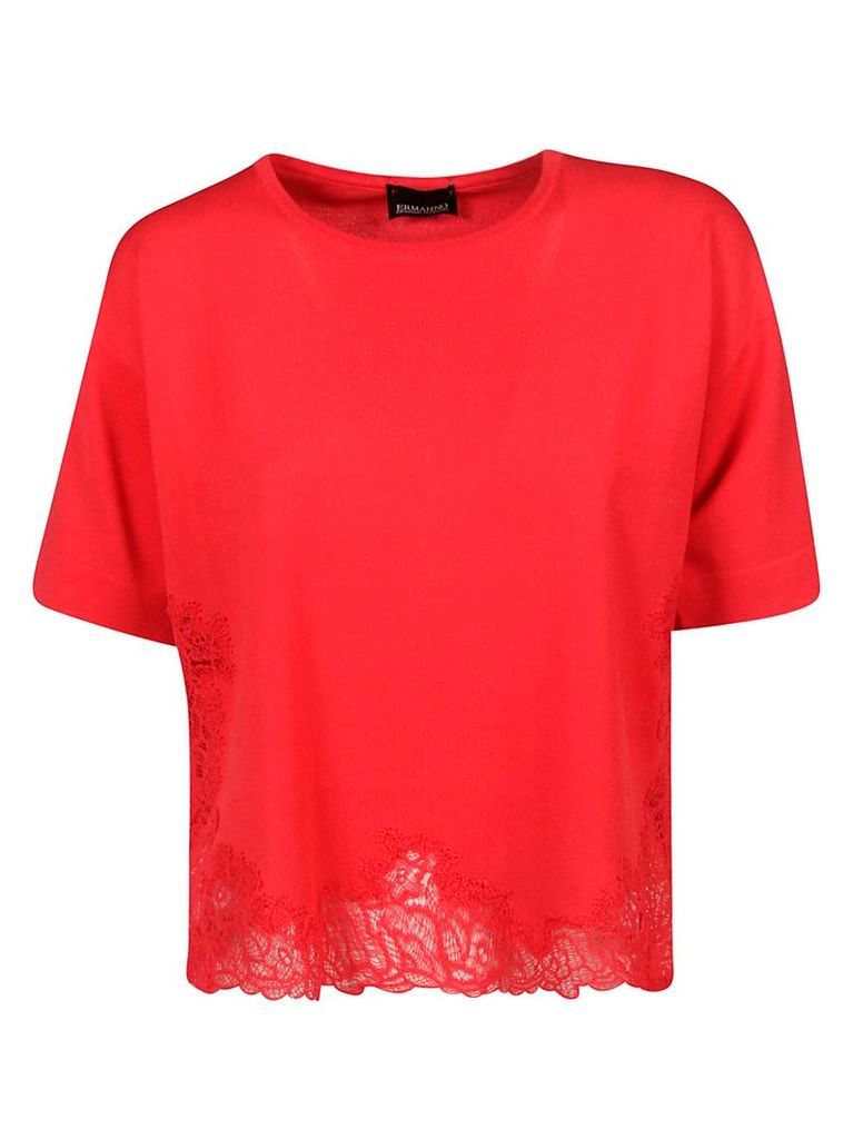 Ermanno Scervino Cropped Perforated T-shirt
