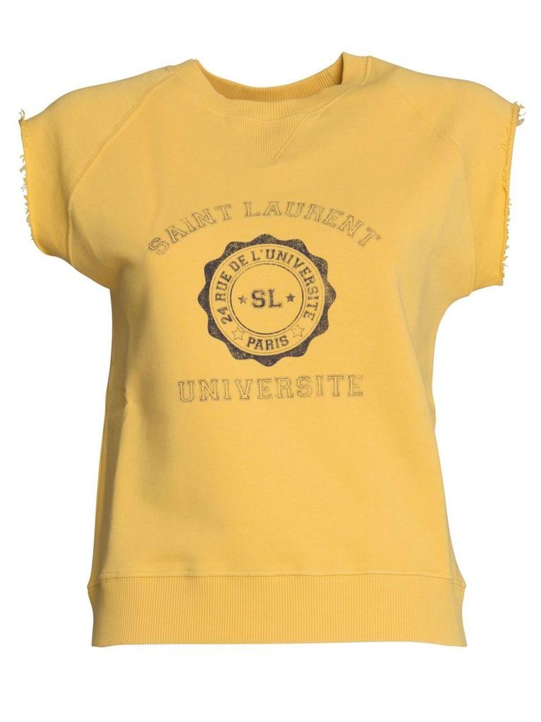 Saint Laurent Sleeveless Logo Top In Yellow