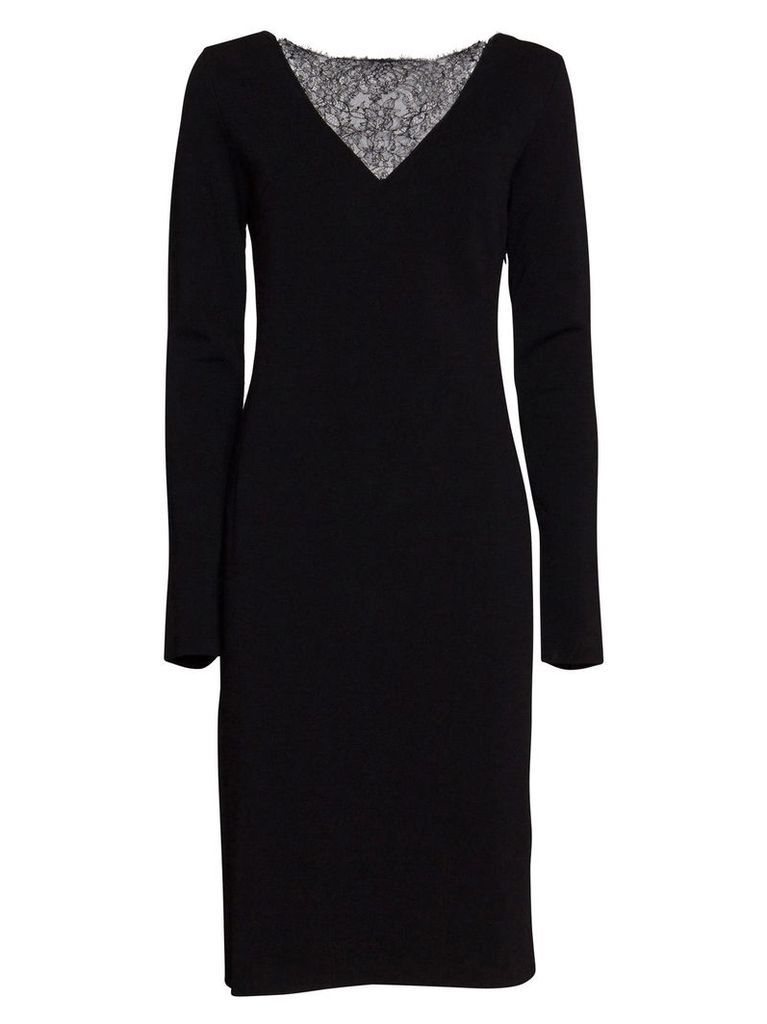 Givenchy Midi Dress With Lace Detail In Black