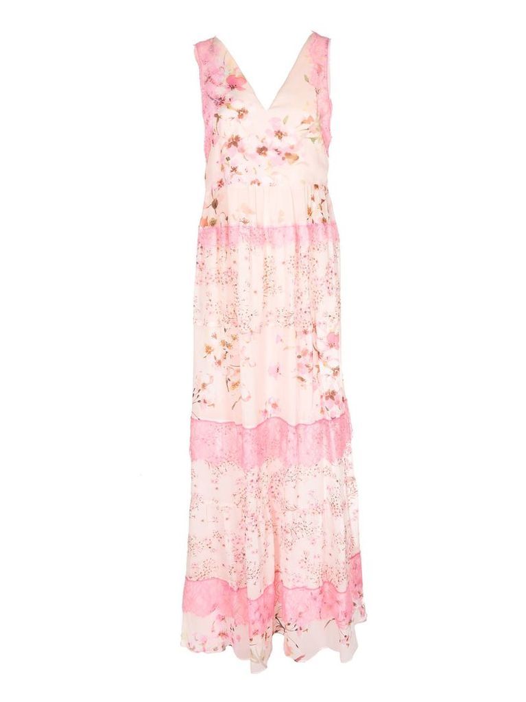 TwinSet Floral Georgette Long Dress