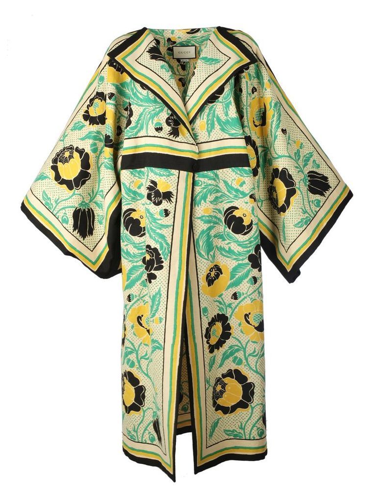 Gucci Floral Print Oversized Coat