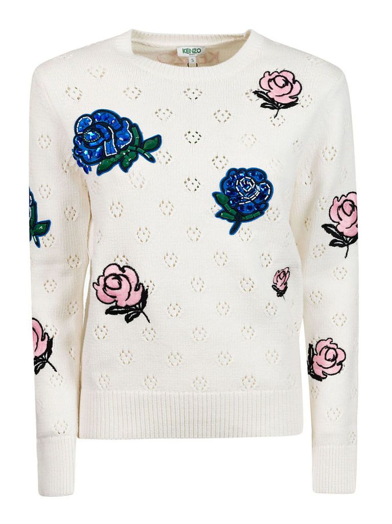 Embroidered Rose Sweatshirt
