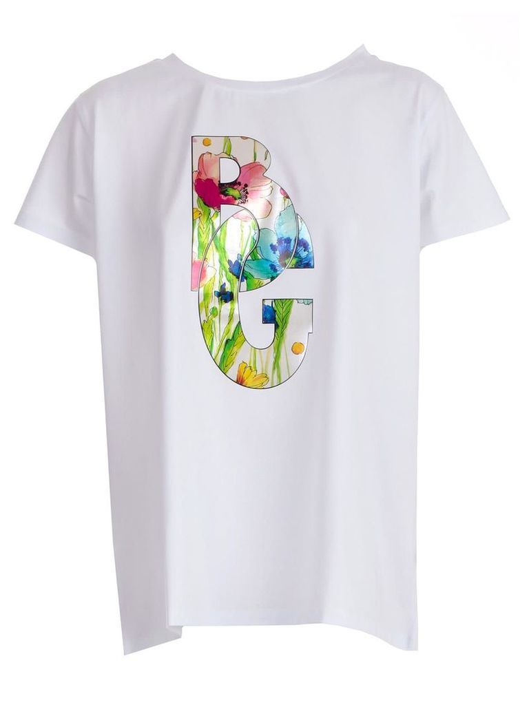 Blugirl Logo Floral Print T-shirt