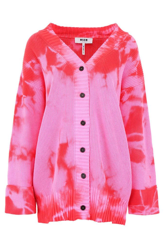 MSGM Embroidered Tie Dye Cardigan
