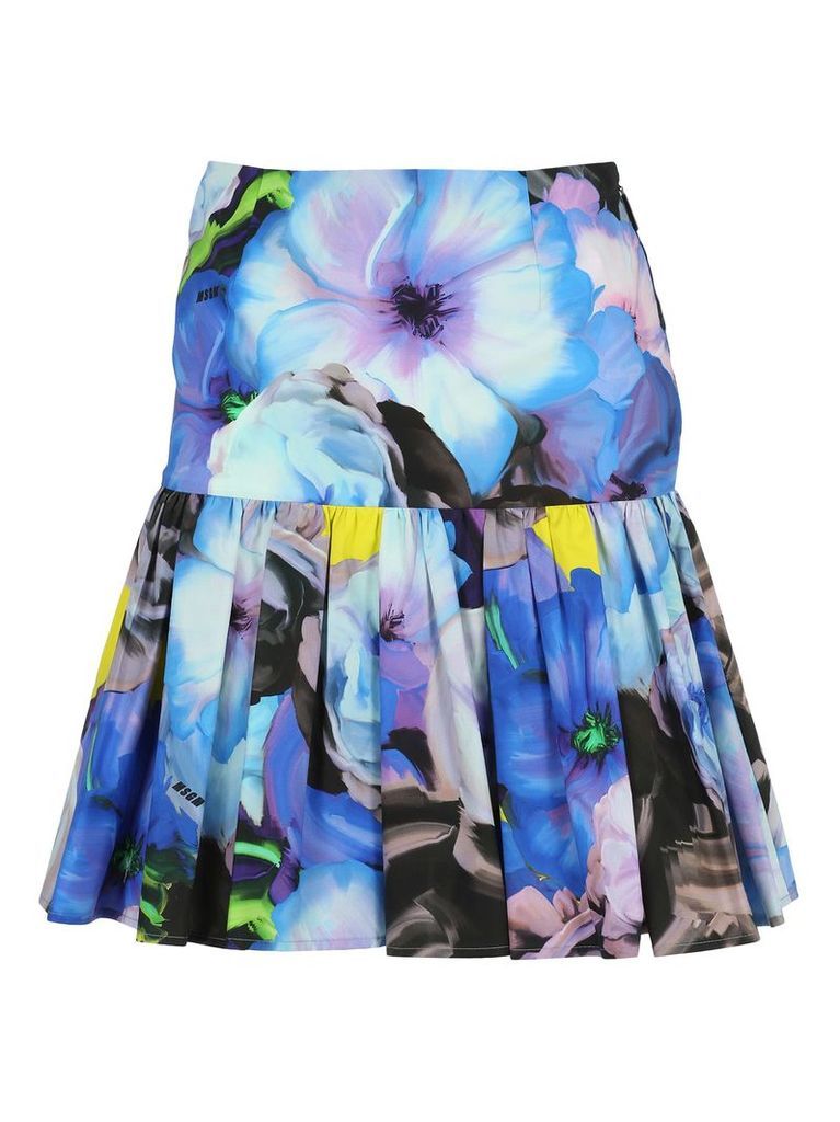 Msgm Msgm Floral Print Pleated Skirt