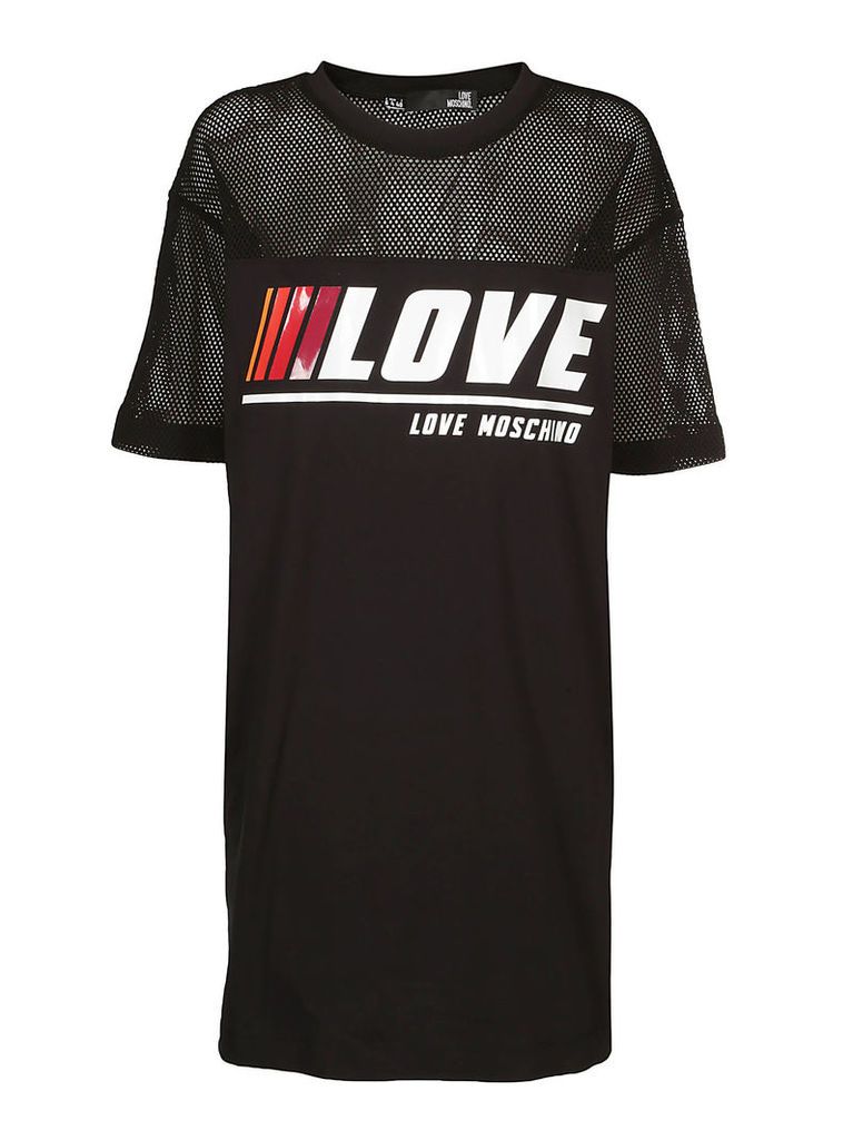 Love Moschino Mesh Insert T-shirt Dress