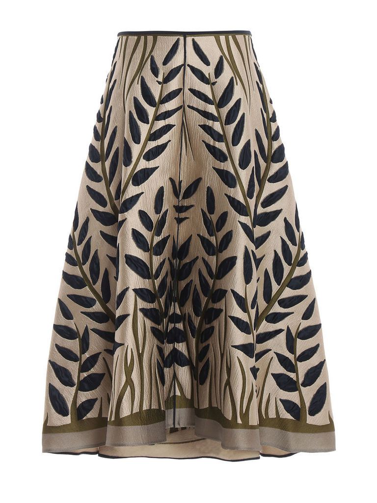 Fendi Embroidered Flared Skirt