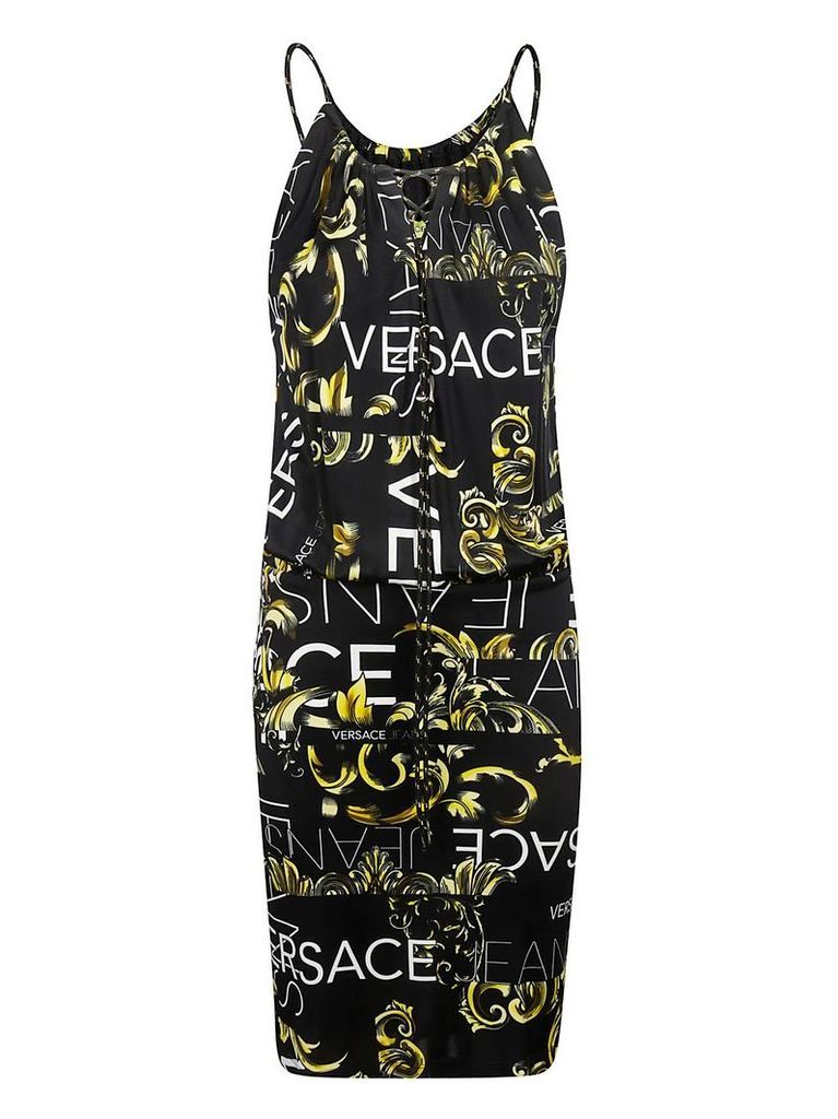 Versace Printed Logo Dress