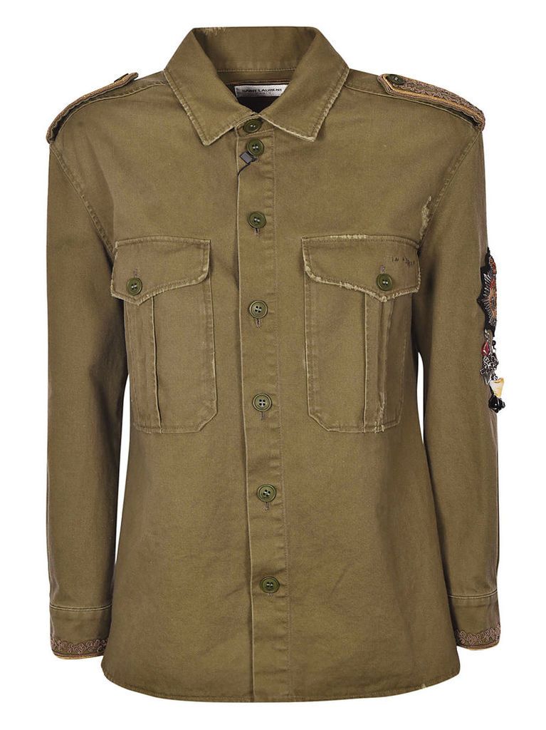 Saint Laurent Embellished Military Shirt