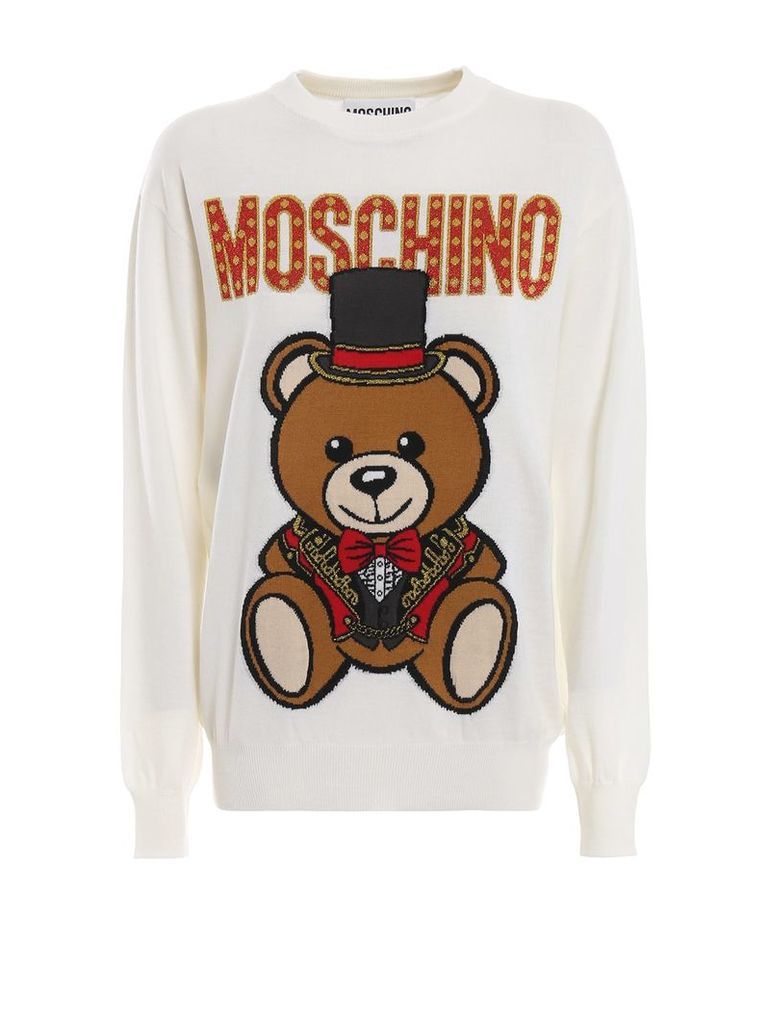 Moschino Teddy Circus Off White Wool Sweater