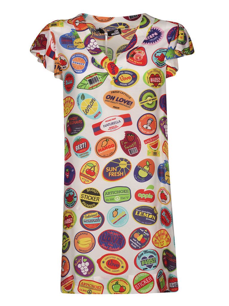 Love Moschino Fruits Logo Print Dress