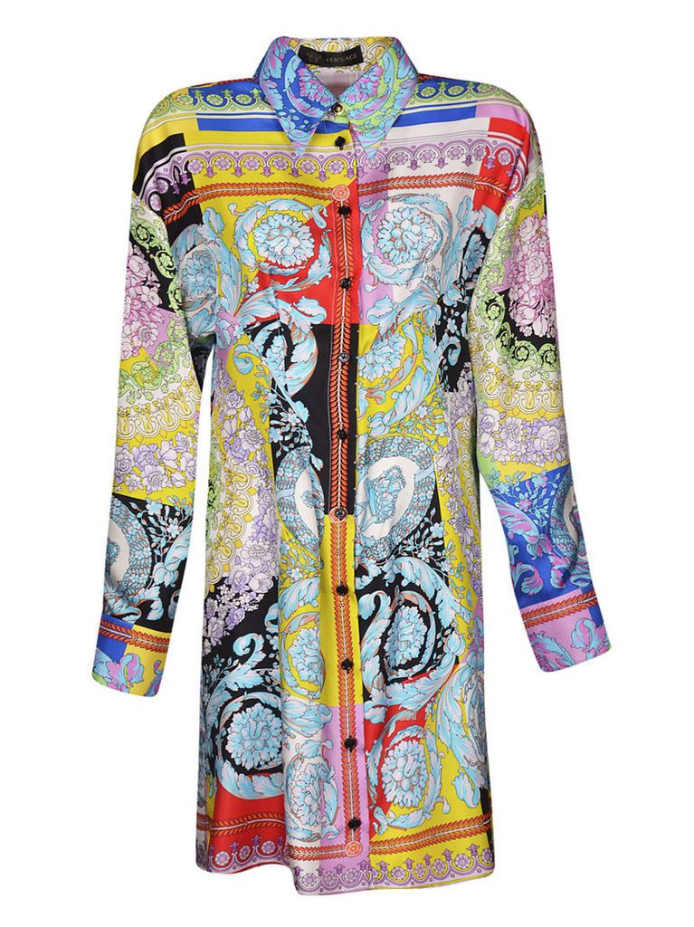 Versace Abstract Print Mid-length Dress