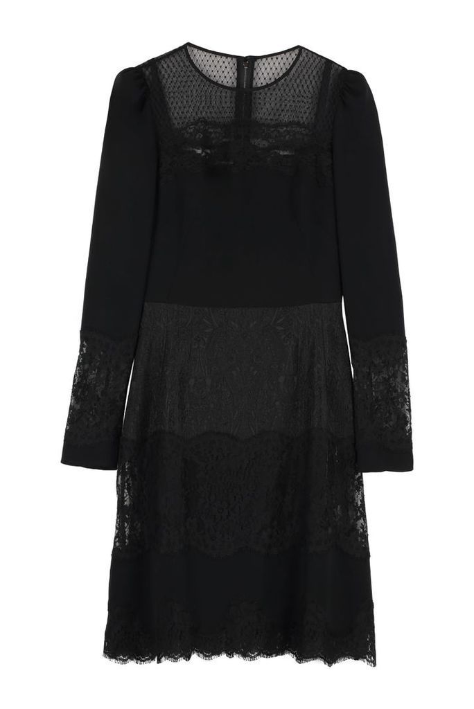Dolce & Gabbana Cady Dress With Lace And Tulle Inserts
