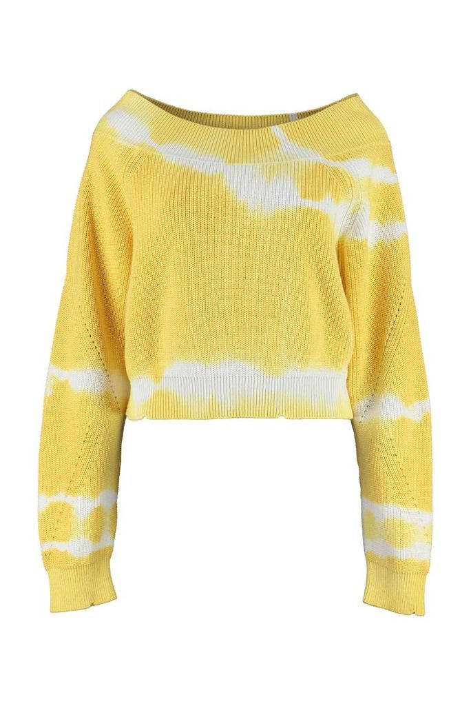 MSGM Tie-dye Effect Off-the-shoulder Sweater