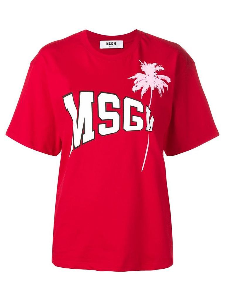 MSGM Logo Palm Tree T-shirt