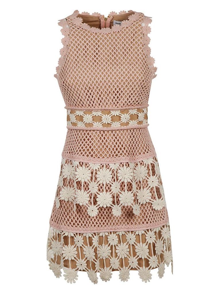 self-portrait Perforated Lace Dress
