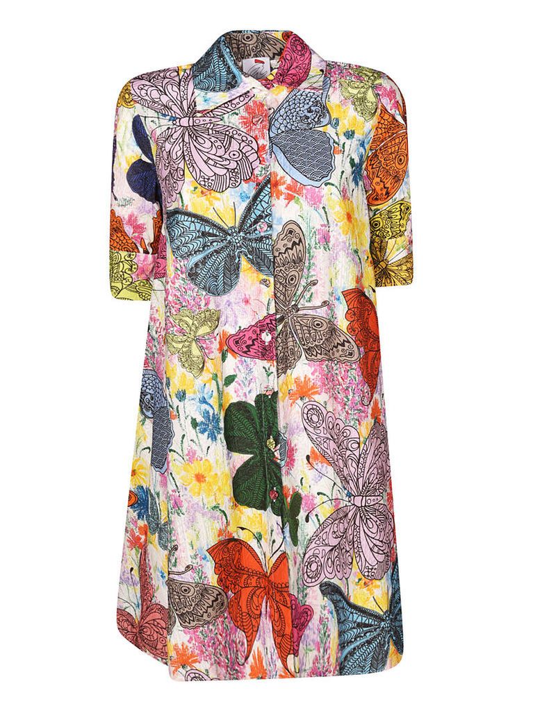 Ultrachic Rainbow Butterfly Print Dress