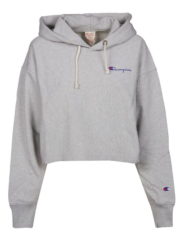 Champion Cropped Embroidered Logo Hoodie