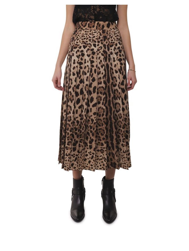 Dolce & Gabbana Animalier Pleated Skirt