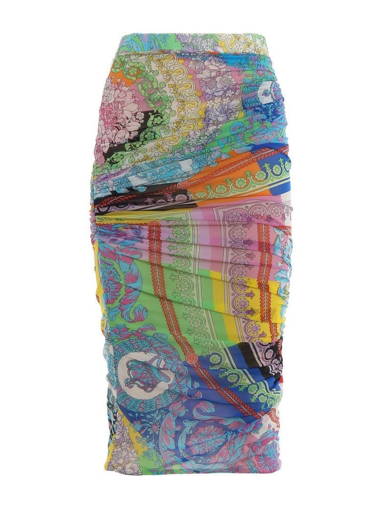 Versace Mixed Print Pencil Skirt