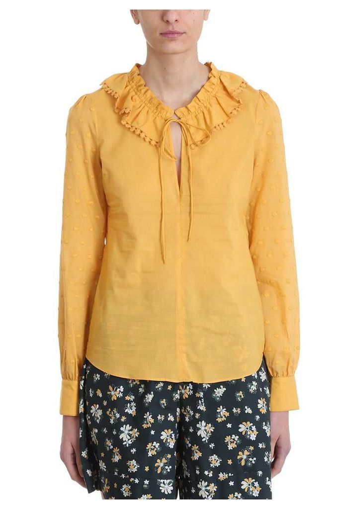 See by Chloé Yellow Ruffles Cotton Blouse