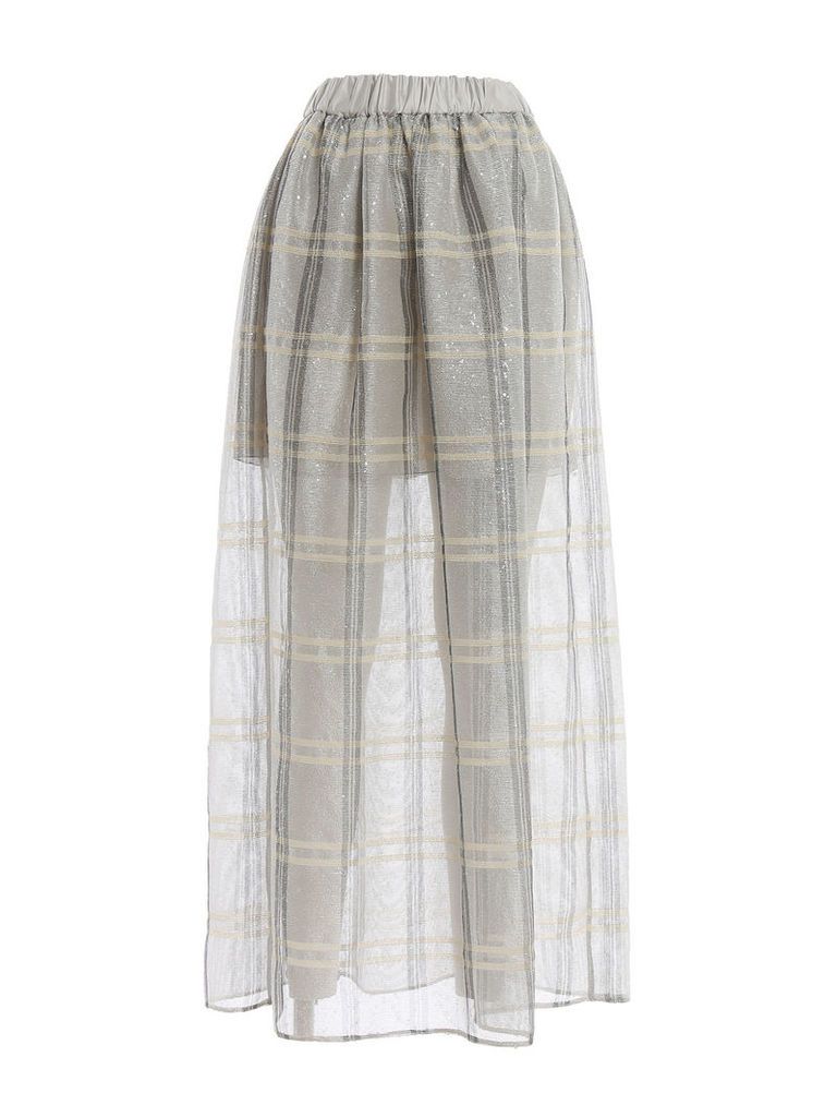 Emporio Armani Sequined Check Full Skirt