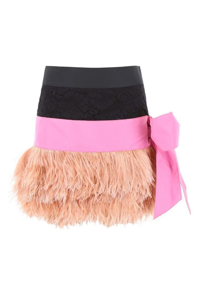 Mini Skirt With Feathers
