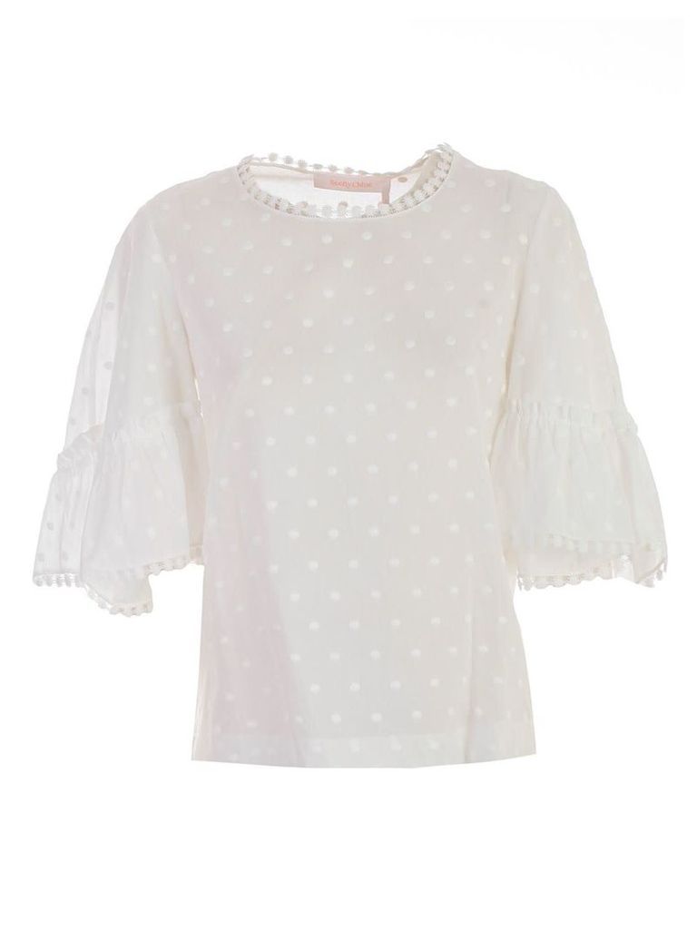 See by Chloé Dot Embroidered Blouse