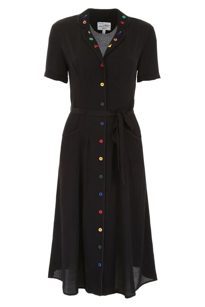 Maria Dress With Embroidered Fruit
