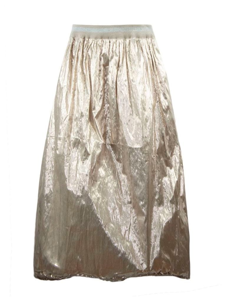 Fabiana Filippi Gold Toned Lightweight Metallic Skirt