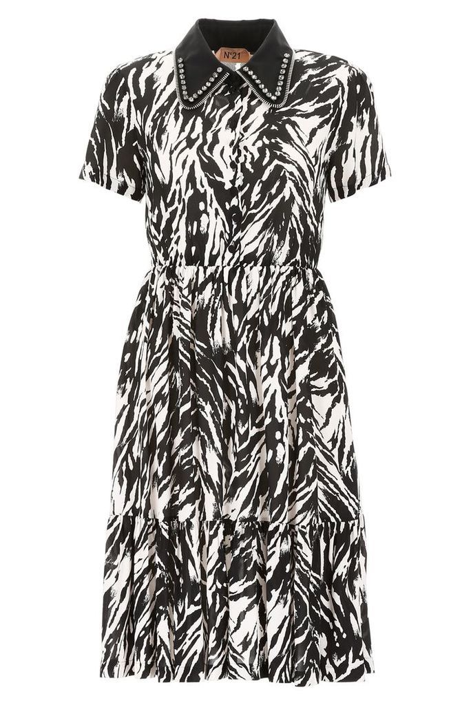 N.21 Zebra Dress With Crystals