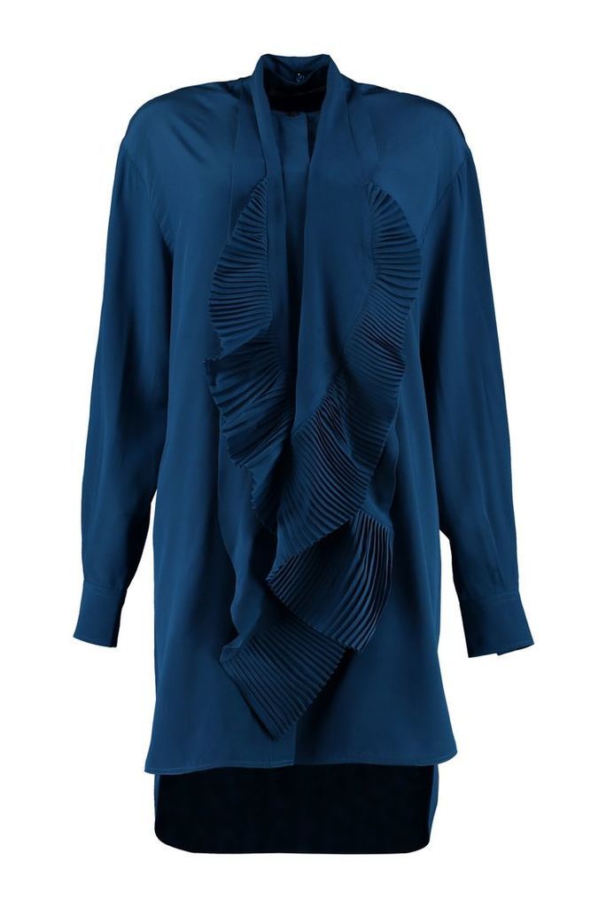 Givenchy Pleated Scarf Silk Shirtdress
