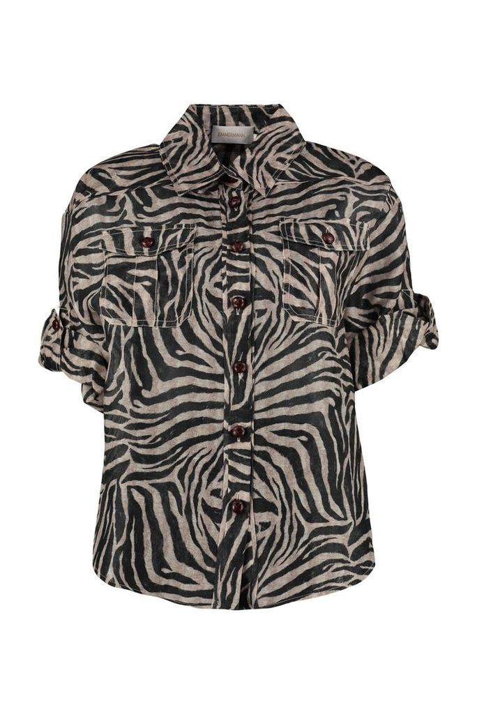 Zimmermann Zebra Print Safari Shirt