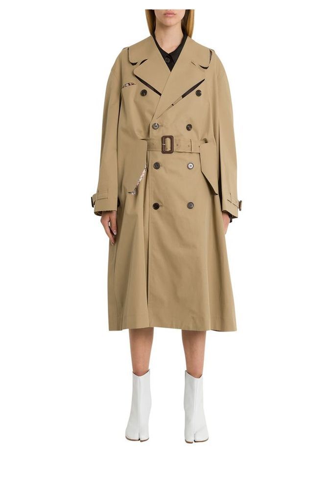 Maison Margiela Oversized Trench Coat With Cut-out Details