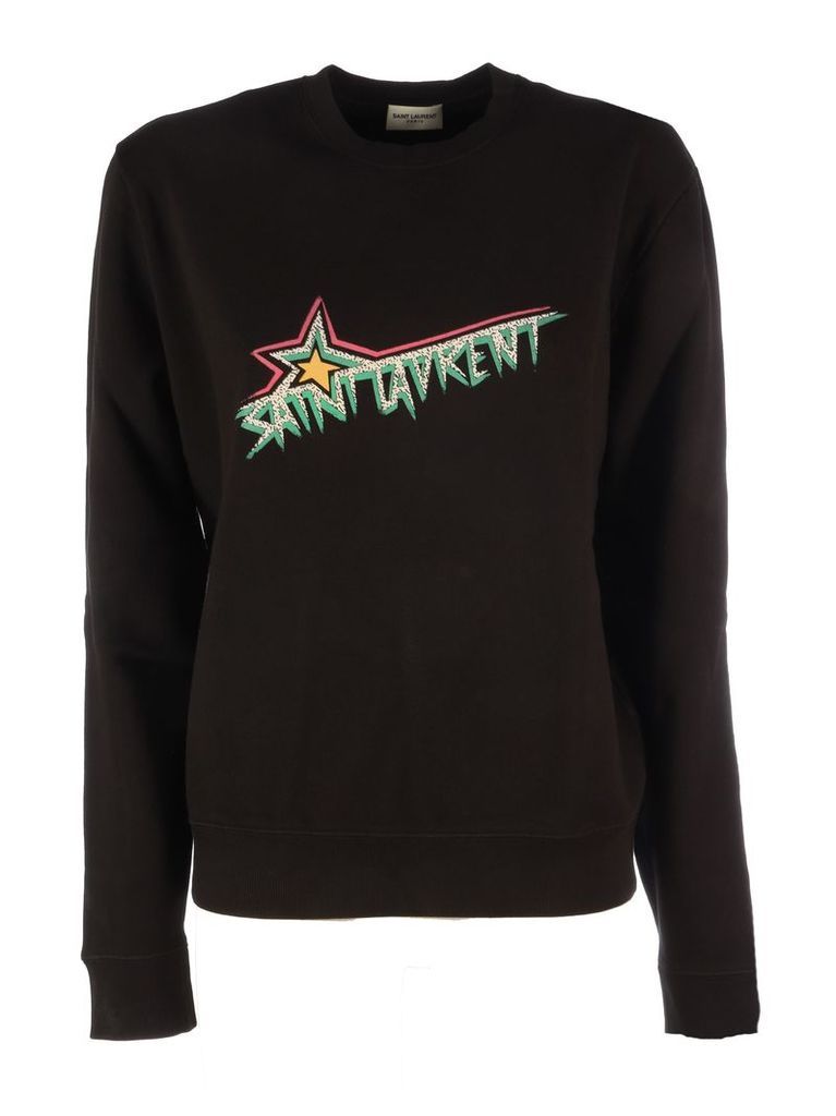 Saint Laurent Star Logo Rock Cotton Sweatshirt
