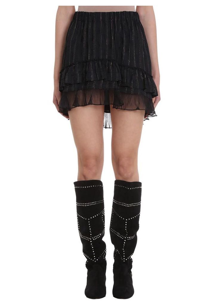 Isabel Marant Malou Metal Detail Black Viscose Skirt