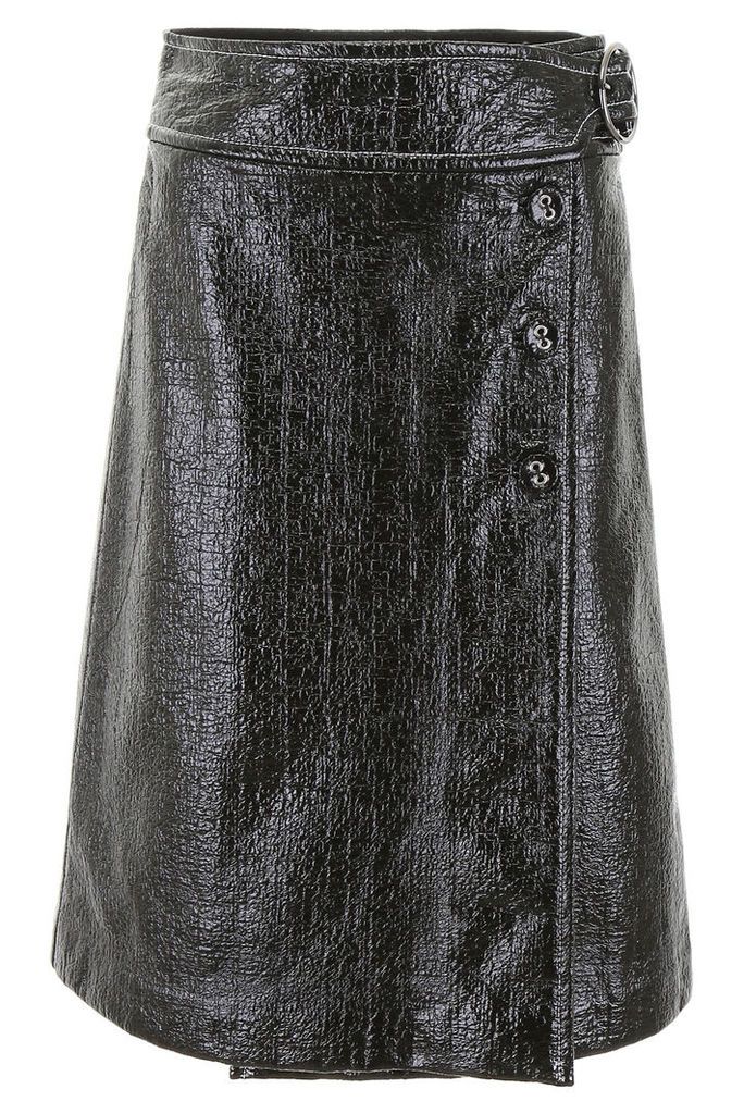 Shiny Faux Leather Skirt