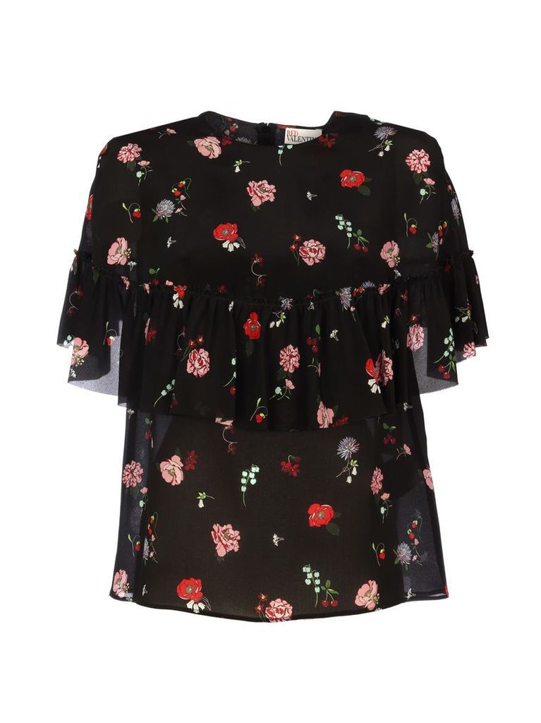 RED Valentino Flowers And Cherries Maxi Sleeves