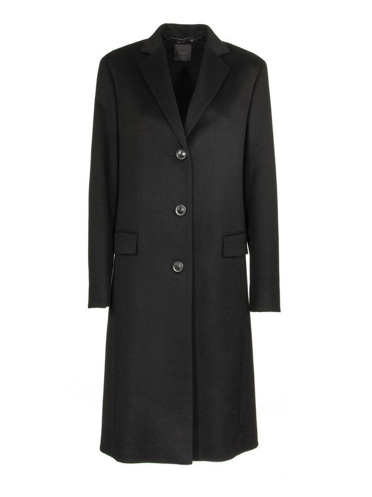 Agnona Slim Cashmere Coat Black