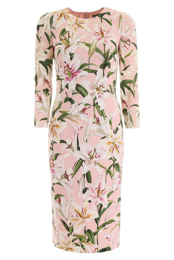 Dolce & Gabbana Lily Print Cady Dress