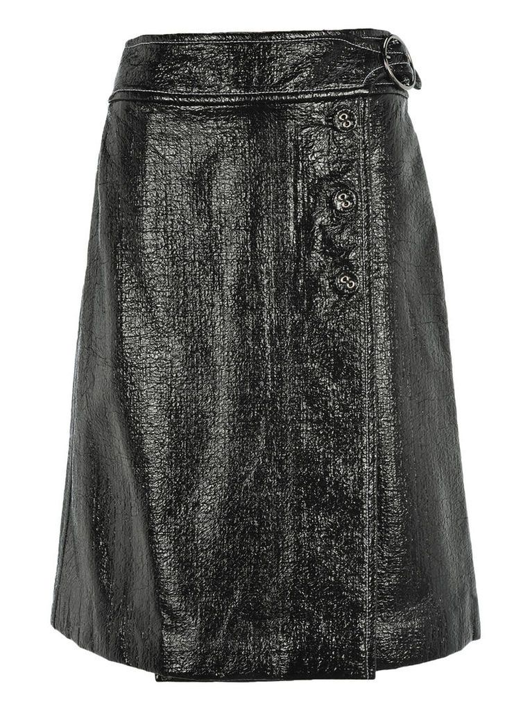 Wrap Style Belted Skirt