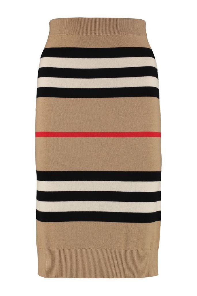 Burberry Striped Knit Pencil Skirt