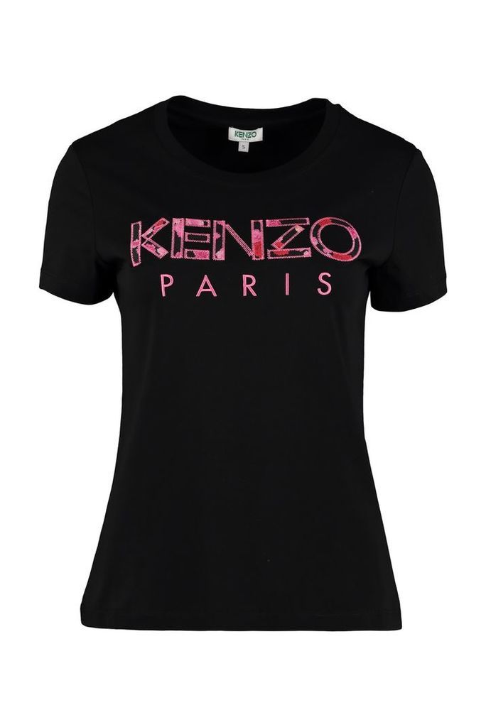 Kenzo Cotton T-shirt With Embroidered Logo