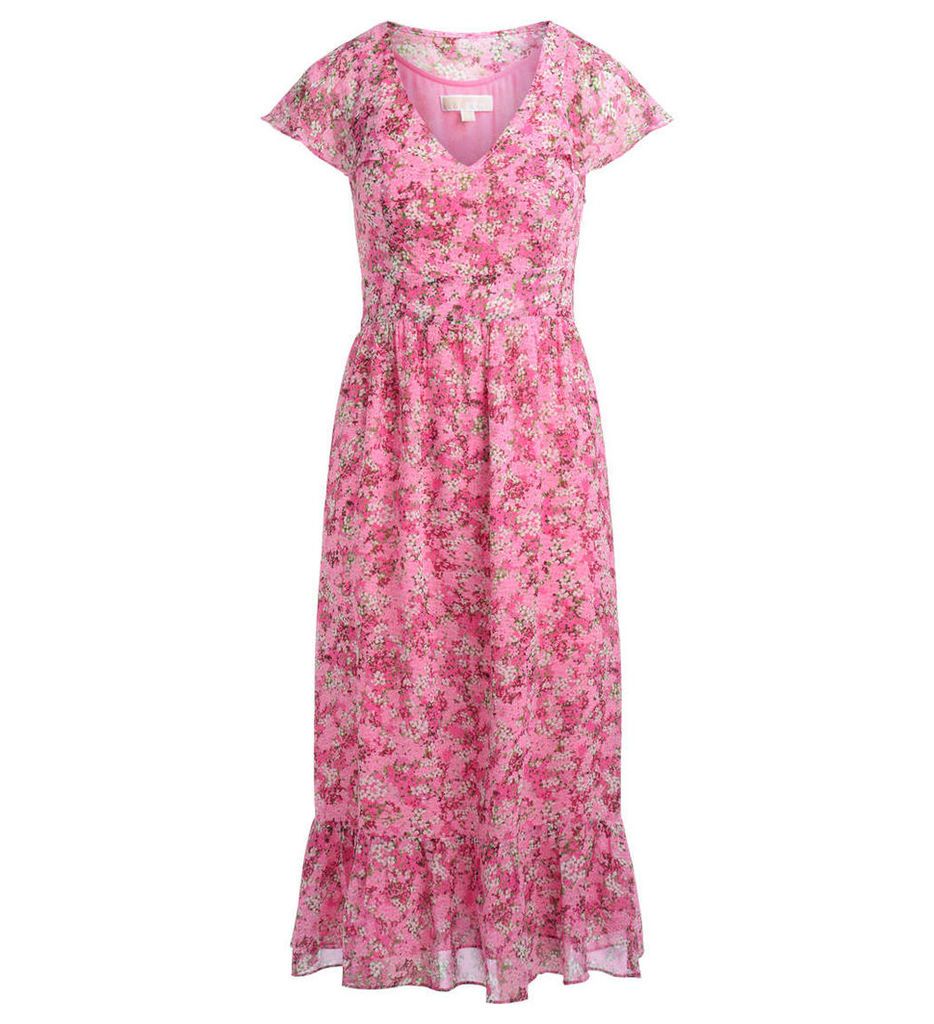 Michael Kors Pink Long Dress With Flower Print