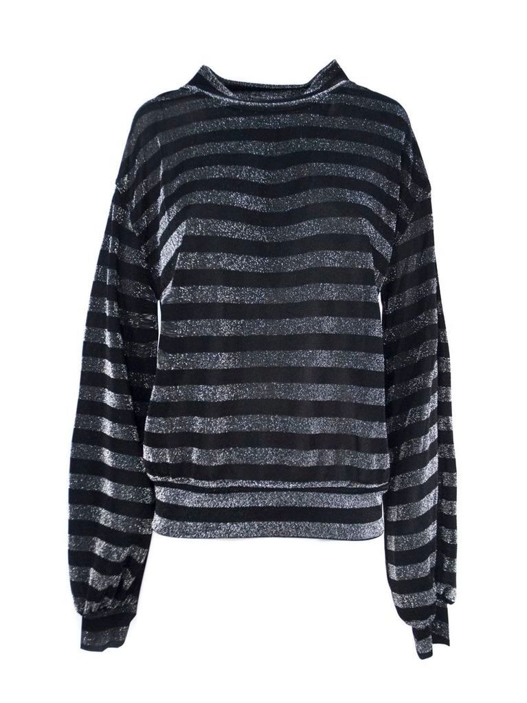RTA Silver-toned And Black Fabric Pullover